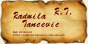 Radmila Tančević vizit kartica